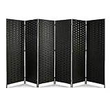 oneinmil 6ft Tall Folding Room Divider, Freestanding 6 Panels Room Divider, Double Hinged Privacy...