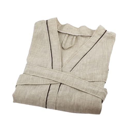 Peignoir 100% lin naturel Allure mixte : peignoir de bain léger et vêtement d'intérieur bio