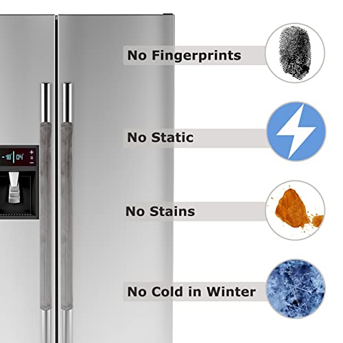 Daixers 3Pcs Refrigerator Door Handle Covers Kitchen Decor Keep Appliance Clean Anti-Static Stains For Fridge Dishwashers Velvet（Grey ） #TOP2