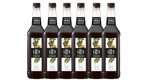 Image of 1883 Chai Tea Syrup for Drinks - 1 Liter Plastic Bottles (Pack of 6)