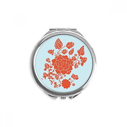 Miroir de poche plante rose rond compact pour ajuster son rouge à lèvres