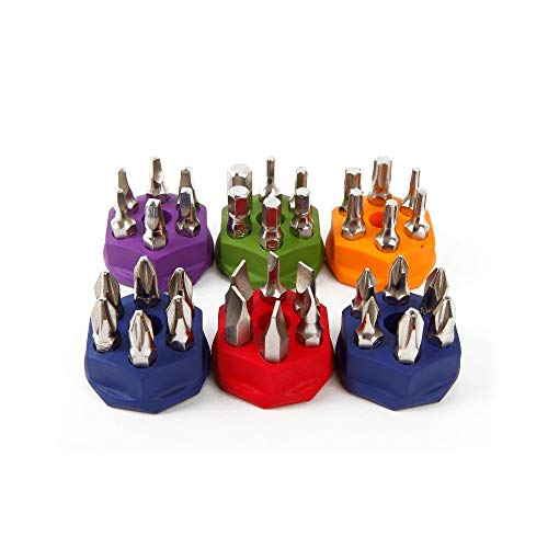 MINMINA 38-in-1 Multi-Function Screwdriver Set, Double-Drive Ratchet Screwdriver 6-Piece Short Handle Multi-Function Screwdriver Blue 150MMX30MM