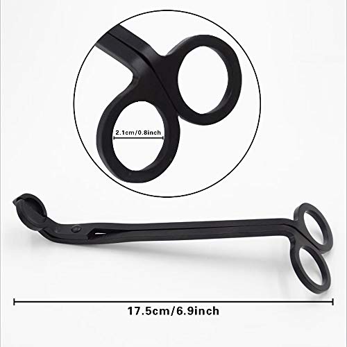 Candle Wick Trimmer, Stainless Steel Candle Wick Cutter,Wick Clipper Candle Scissors Can Reaches Deep Into Candles To Cut Spent Wicks,Prevent Soot Buildup And Cleaner Burning(Black) #TOP2
