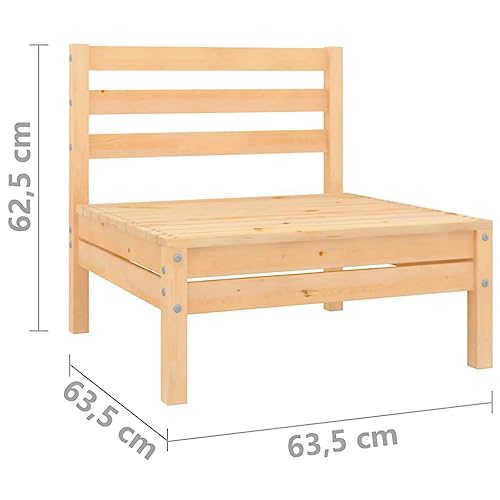 vidaXL Bois de Pin Massif Salon de Jardin 4 pcs Mobilier de Patio Mobilier de Jardin Meubles d'Extérieur Ensemble de Meubles de Terrasse – Image 4