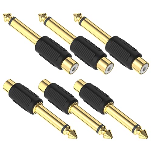 Adattatore Da Spina Jack Mono 6,3 Mm A Presa Femmina Rca Placcato Oro - Foto 13