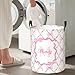 Personalized Laundry Basket for Nursery, Custom Nursery Laundry Hamper with Name, Customize Baby Clothes Circular Hamper for Boys Girls Room Decor, Pink Bow