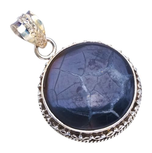 Pendentif Septarian Geode argent 925 fini les bijoux de série banals