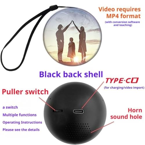 Image of Memory Orb Ball - 2.7 inch Crystal Ball Video Player, Core Memory Orb Christmas Ornament, Uploadable Videos & Photos, DIY Gift for Anniversary, Birthday (Blue)