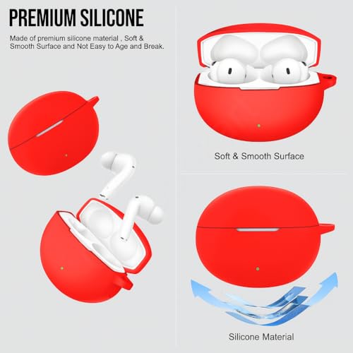 Image of Silicone Case Cover Compatible for OnePlus Buds 4 -Red