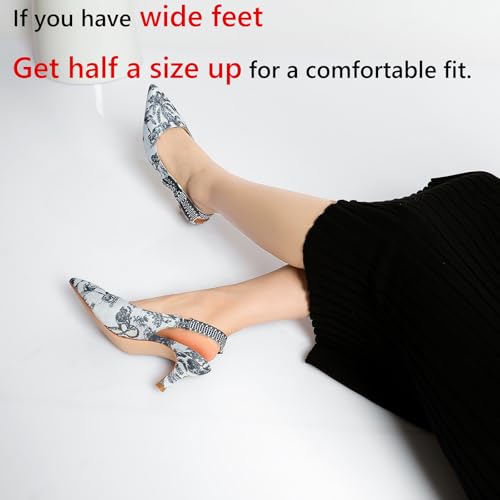 Image of RIBONGZ Sexy Slingback Pumps Elegant Dressy Heels for Women Closed Toe Pointy High Heels Wedding Bride Prom Party Evening Shoes