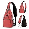 Sac Homme Bandouliere, Sacoche Homme Bandouliere Banane Pochette Sac Sacs Bandoulière Rouge, Petit Léger Et Étanche Saccoche Sac De Poitrine Sling Bag Voyage Sport Et Tourisme Pour Hommes Et Femmes #1