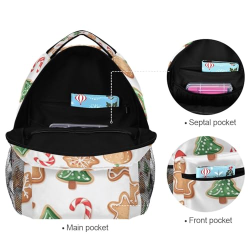 Christmas Tree Cookies (001) Laptop Backpack, Lightweight Multi Pockets Book Bag Daypack for Women Men Travel3