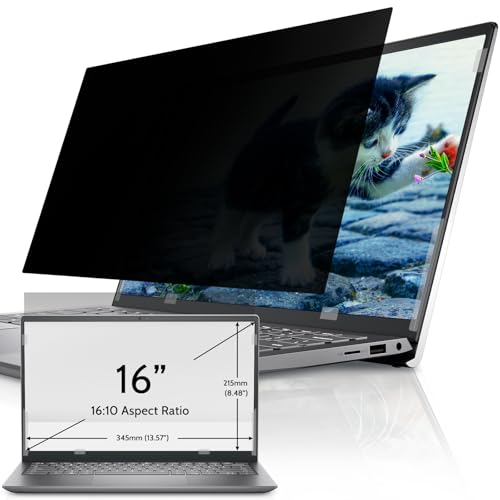 IPROKKO Filtre de Confidentialité 16 Pouces16:10, Filtres d'écran pour Ordinateur Portable Amovible Anti-Lumière Bleu Ecran Confidentialité Compatible avec Hp/Dell/Acer/Lenovo/ThinkPad/Asus