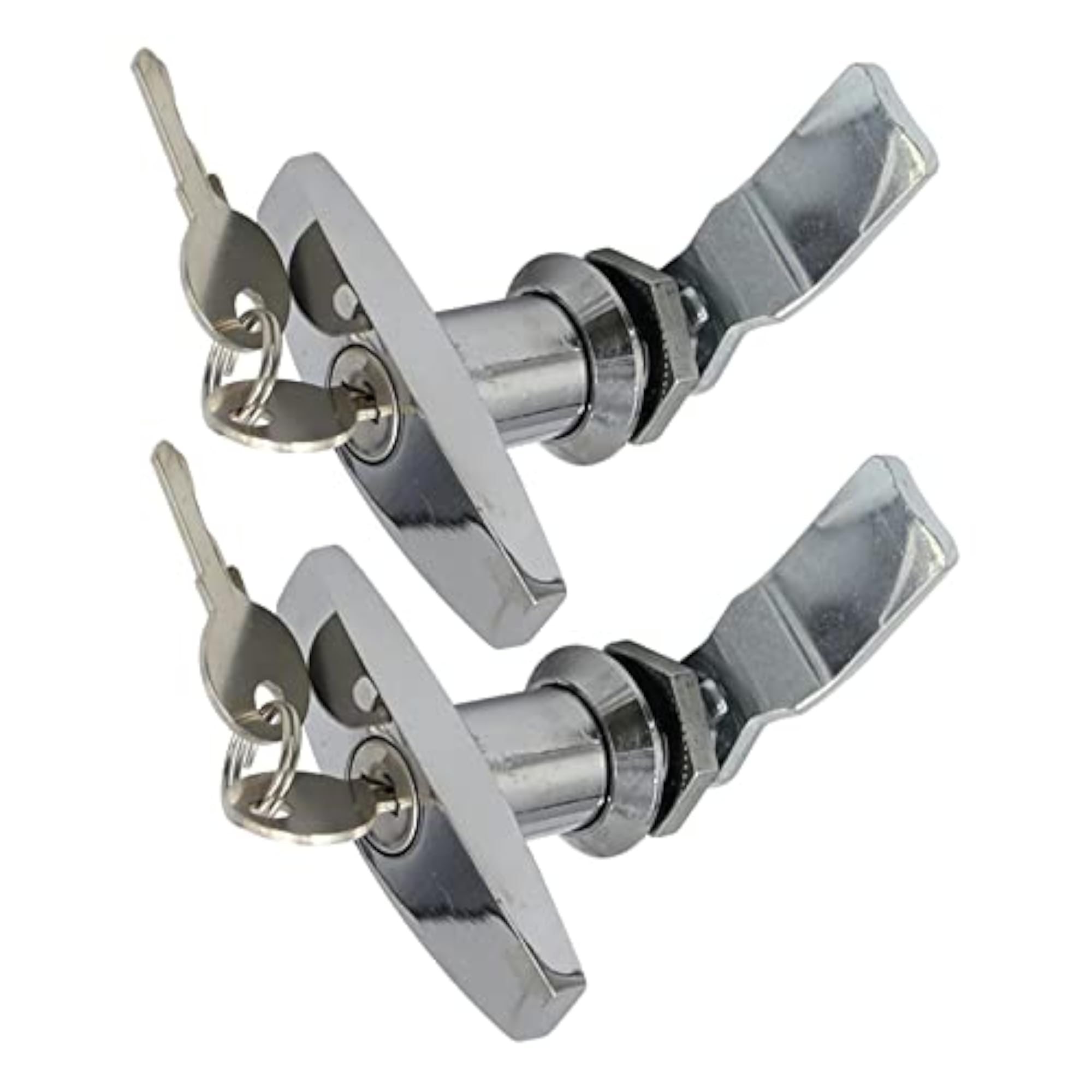 T-Shape Handle Lock with Keys Zinc Alloy Caravan Canopy Locks 2Pcs Silver