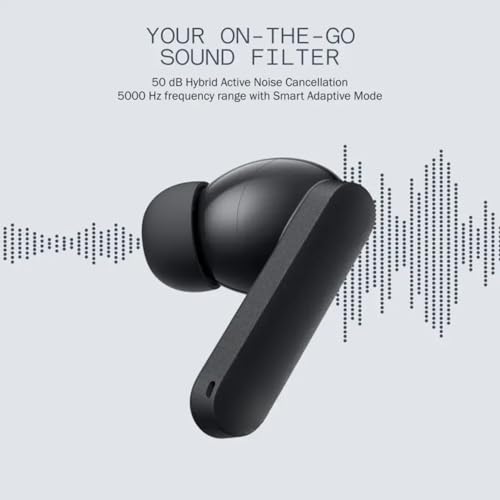 Image of Essri Buds 2 Wireless Earbuds Compatible with CMF 48 dB Hybrid ANC, 55 Hours Battery Life, 11mm PMI Driver, 6 HD Microphones and Spatial Audio, IP55Waterproof (Dark Grey)