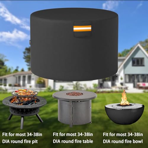 Housse de foyer à gaz ronde EVRBUL bâche de protection imperméable pour brasero extérieur - 8