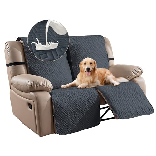 Genina Waterproof Recliner Loveseat Cover, 100% Protection Washable Cover