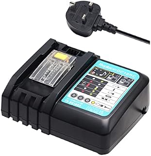 DC18RC 3A Battery Charger for Mk 14.4V-18V LXT Lithium-Ion Batteries BL1850 BL1840B BL1820 BL1815 BL1860 BL1430 BL1450 BL1830 18V Drill Battery Charger Replaces DC18RD DC18RA DC18SD DC18SF UK Plug