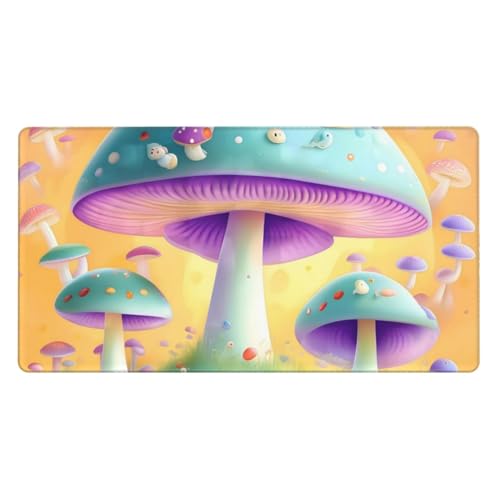 Tapis de souris en caoutchouc antidérapant grand format champignon fantastique durable