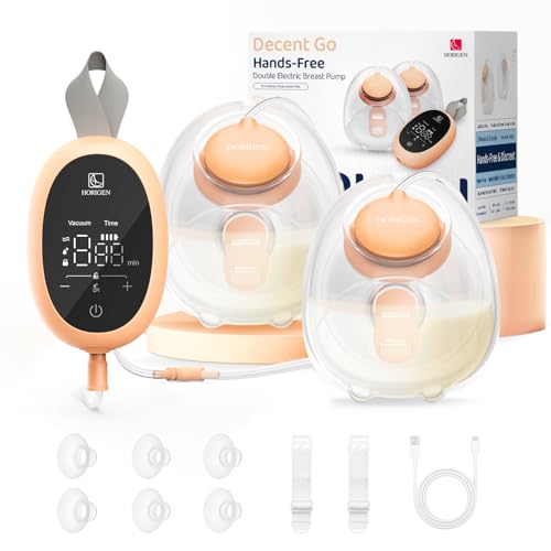 Image of Upgraded Wearable Hands Free Breast Pump: D6 Portable Low Noise Breastfeeding Pumps with 3 Modes & 9 Levels & Memory Function | Leak-Proof Double-Seal Design | Strong Suction 15/17/21/25mm Flange