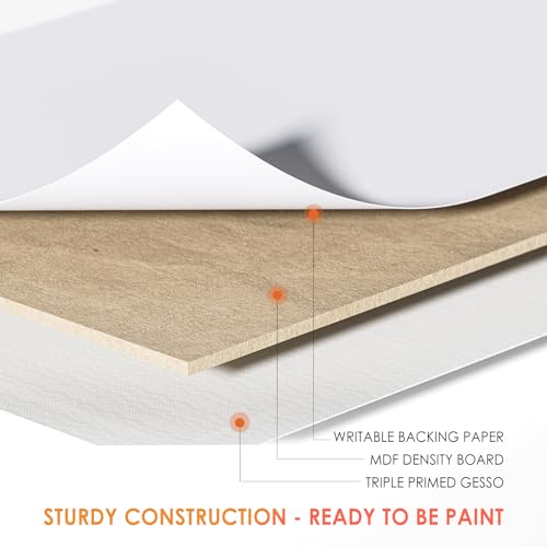 KTRIO Canvas Boards for Painting, 10 Pack 20x25CM 100% Cotton Primed Small Art Canvas Painting Supplies for Acrylic, Oil, Watercolor, Tempera