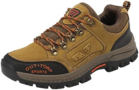 Mens Travel Shoes Waterproof Plantar Fasciitis Sandals Fashion Four Seasons Men Sneakers Hiking Shoes Flat Bottom Non Slip Lace Up Running Shoes for Men Slip On Tennis Shoes Men Khaki