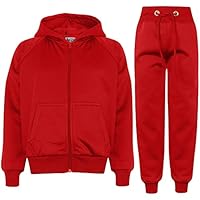 A2Z 4 Kids Plain Tracksuit Cuffed Hoodie Sports Joggers Jogging Casual Sweatpants Activewear Set Girls Boys Age 5-13 Years