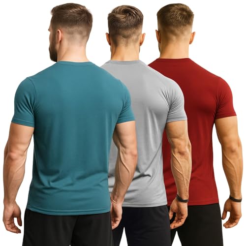 Image of 3Colours RGB Active Fit Men's Sports T-Shirt - Lightweight Quick Dry Polyester Gym & Running Wear-Shake