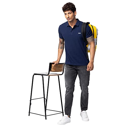 Image of Spykar Polo Collar Half Sleeves Cotton Blend Slim Fit T-Shirt for Men
