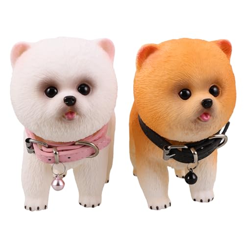 Figurines de chien réalistes Pomeranian pour décorer la chambre enfant