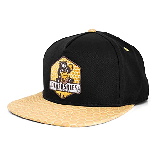 Blackskies® Good Things Inc. Snapback Cap Gorra De Béisbol Unisex Basecap Negro Panal Dorado Miel Oso Abeja Hombre Mujer Unisex Streetwear Outdoor Verano Casual