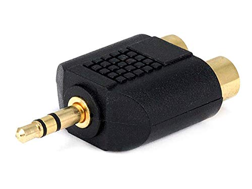 Monoprice 3.5mm Stereo Plug to 2 RCA Jack Splitter Adaptor - Gold Plated