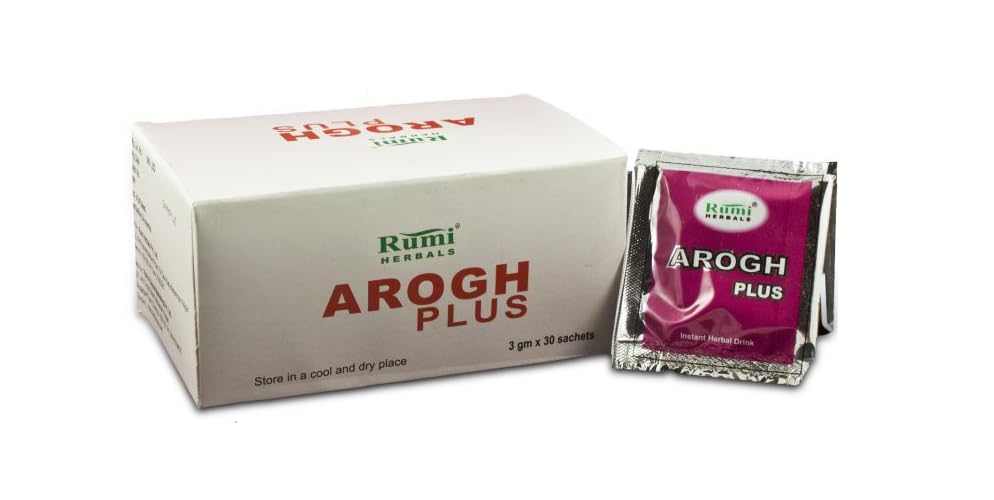 Image of Arogh Plus Instant Herbal Drink Powder | Boosts immunity and helps the body fight infections | Sutaible for people with low immunity, frequent colds, or weakness- 3g Sachets (Pack of 30)