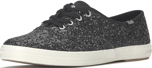 Keds Women's Champion Glitter Sneaker, Black, 7