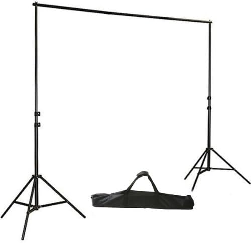 ePhotoInc 8.5ft x 10ft Photography Studio Backdrop Photo Video Support System 2 Background Stands 4 Adjustable Cross Bars Carrying Case Kit GG804