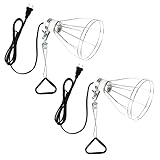 Simple Deluxe 2-Pack Clamp Lamp Light with Steel Cage Wire Grillup to 250W E26 Socket (No Bulb Included), 6' Cord, Silver