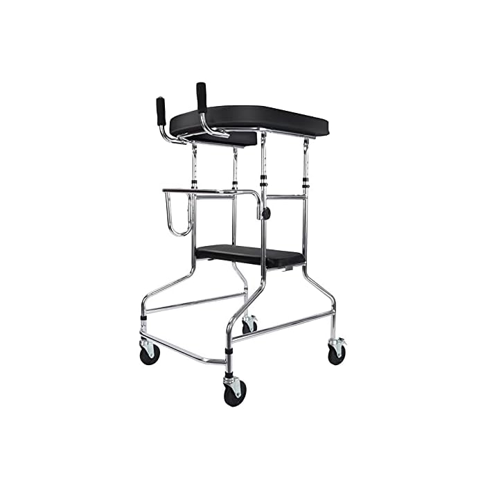 Buy Medical Equipment with Sitting Plate Walker, 4 Wheeled Commode