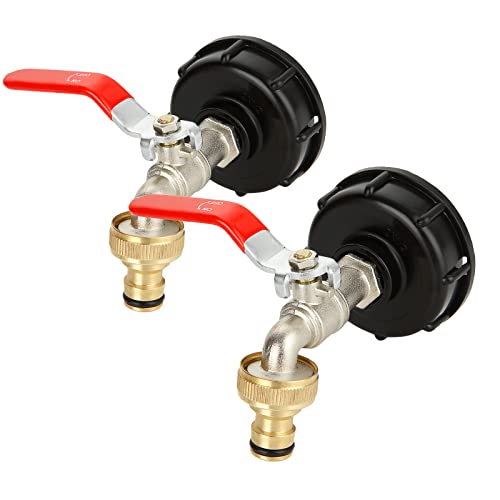 GOYADA Lot de 2 Adaptateur de Réservoir IBC, Robinet Cuve 1000L, Robinet Cuve à Filetage 1/2