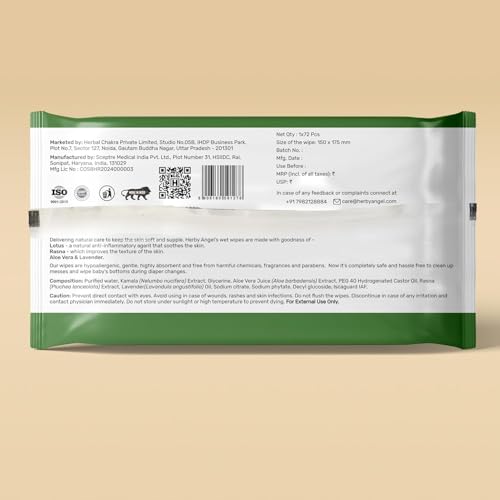 Image of Baby Wet Wipes with Lid, 99% Pure Water, 72 Wipes (Pack of 4)