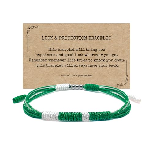 LAMIBEE Patriotic Country Code Flag Pride Bracelet, Protection and Lucky Surfer String Bracelet, Tibetan Wrist Wrap Bracelet, Boho Rope Bracelet for Women, Men, String Thread (Pakistan)