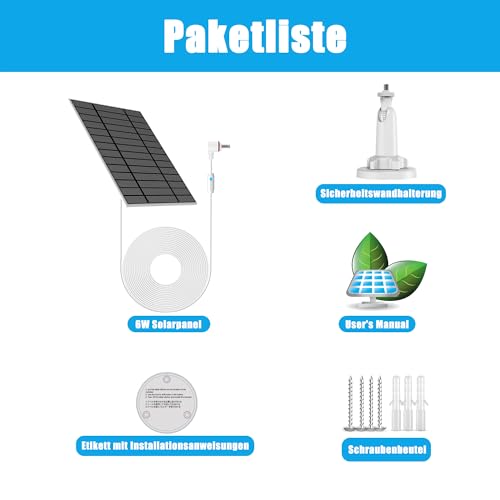 6W zonnepaneel compatibel met Ring Spotlight Cam Plus/Pro en Stick Up Cam-batterij, zonne-energielader voor Ring Cam met indicatielampje, 4 meter lange kabel IP66 zonnepaneel USB-C en DC3,5 mm-poorten - Afbeelding 6