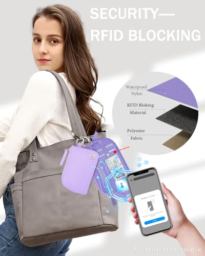 Image of Wallet Wristlet for Women, RFID Wallet Keychain with Dual Pocket | Nylon Wristlet Wallet with Coin Purse, ID Window, Card Holder and Small Wallet Design