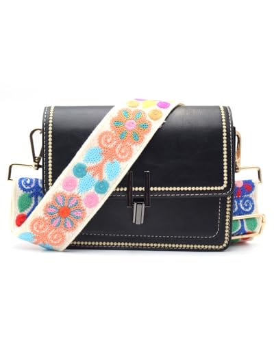 Image of Embroidered Purse Straps Replacement Crossbody Wide Adjustable Bag Straps | Thick Purse Strap for Crossbody Bags,Extra Long Strap,Cross Body Straps for Handbags,Bag Straps for Tote Bags,Shoulder Straps