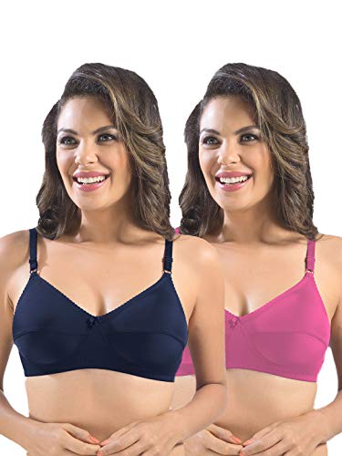 Image of SONARI Womens Cotton Everyday Bra | Non Padded, Wire Free, Comfortable Bra with Seamed Cups | Medium Coverage, Hook and Eye Closure for Everyday Wear | Adjustable Strap for a Customized Fit - Loreal