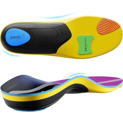 Professional Heavy Duty Support Pain Relief Orthotics - Over 230+ lbs Plantar Fasciitis Medium Arch Support Insoles for Women and Men, Flat Feet Orthotic Insert, Work Boot Shoe Insole