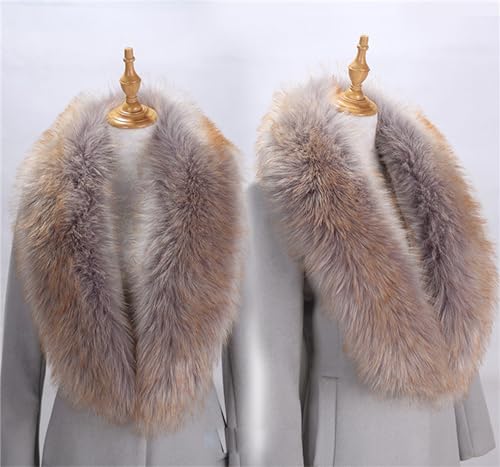 Faux Fur Scarf Women Men Winter Super Long Fake Fur Collar for Jacket 120cm Neck Warmer Fluffy Scarves Shawl Wrap3