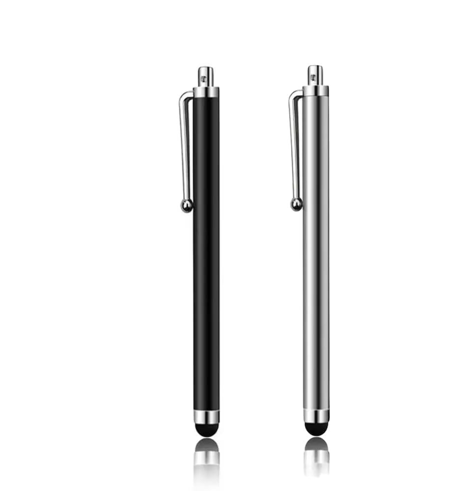 2本セット タッチペン ipad スマホ タブレット対応 高精度ペン先 360度描画可能 軽量クリップ付き アイパッド たっちぺん ペン回し 専用ペン 黒とシルバー交換可能なペン先タブレットスタイラス