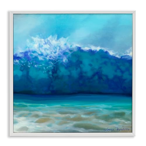 Blue Tsunami Wave Splash Coastal, 12 x 12 Inch Framed Giclée Print