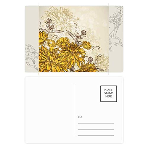 Carte postale fleur chrysanthème jaune pour accompagner vos cadeaux de merci