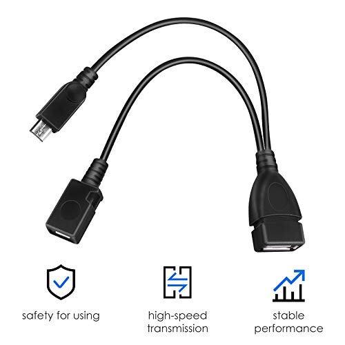 KIMILAR USB adapter Kabel Micro Usb Host OTG Cable, OTG-Kabel + Stromkabel, 2.0 Buchse auf Micro USB Stecker & Micro B Buchse Host OTG Kabel Adapter Ladegerät